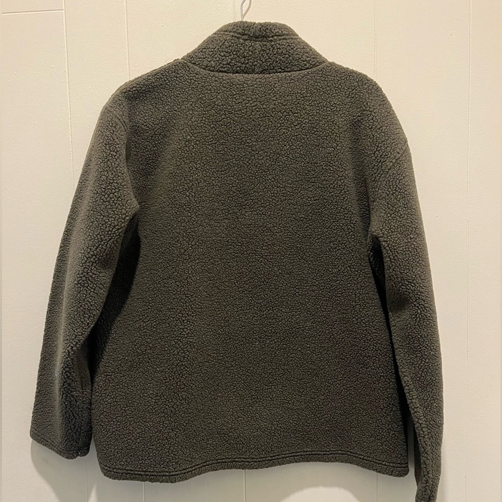 GAP Boa Fleece Gap Jacket Pullover—Olive Green La… - image 3